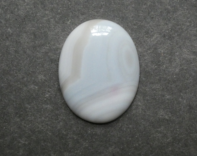 39x29mm Natural Gray Agate Cabochon, One of a Kind, Gray Stone, Large Oval Cab, Only One Available, Gemstone Cabochon, Polished Cabochon
