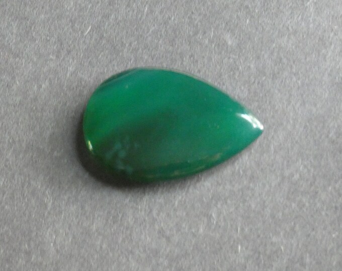 30x21x5mm Natural Agate Cabochon, Teardrop, Green, Dyed, One of a Kind, Gemstone Cabochon, Only One Available, Unique Agate Cabochon