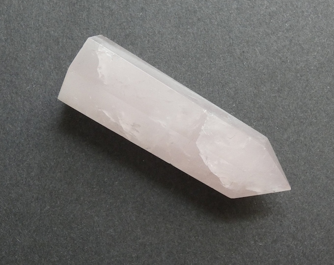 80x21mm Natural Rose Quartz Prism, Pink, Hexagon Prism, One Of A Kind, As Seen In Image, Only One Available, Home Decoration, Rose Quartz