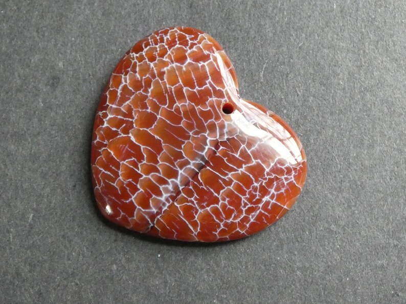 As Seen In Image Fire Agate Pendant Only One Available Unique 33x41x6mm Natural Fire Agate Pendant Red Large Heart One Of A Kind