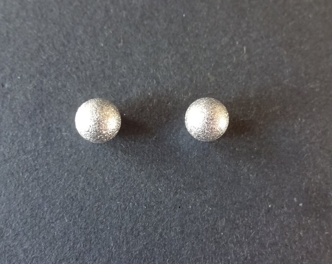 6mm Stainless Steel Silver Textured Ball Stud Earrings, Hypoallergenic, 6mm Ball Studs, Set Of Earrings, Silver Stud, Minimalist Style