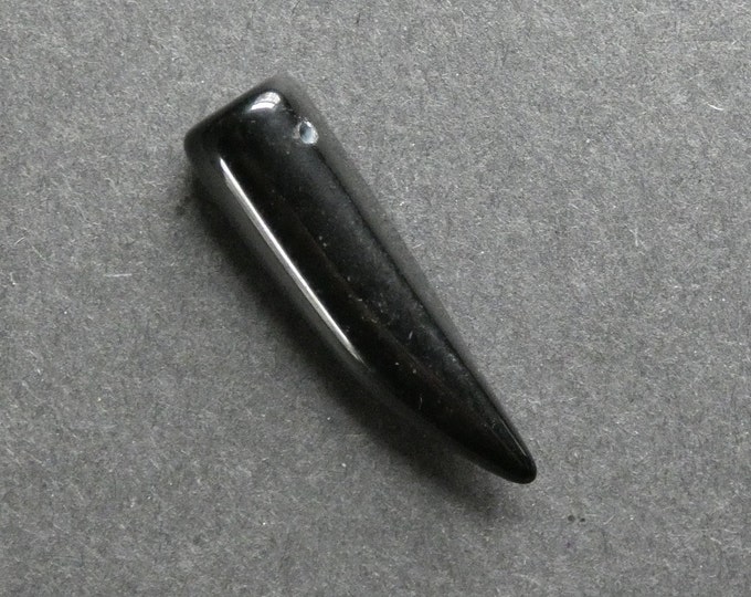 36x10mm Natural White Jade Pendant, Black, Dyed, One Of A Kind, As Seen In Image, Only One Available, White Jade Pendant, Unique Pendant