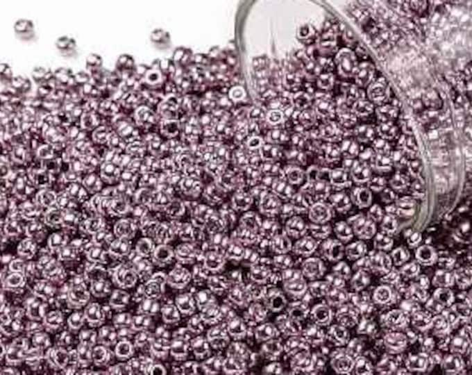 11/0 Toho Seed Beads, Galvanized Pink (553), 10 grams, About 1110 Round Seed Beads, 2.2mm w/ .8mm Hole, Galvanized Finish