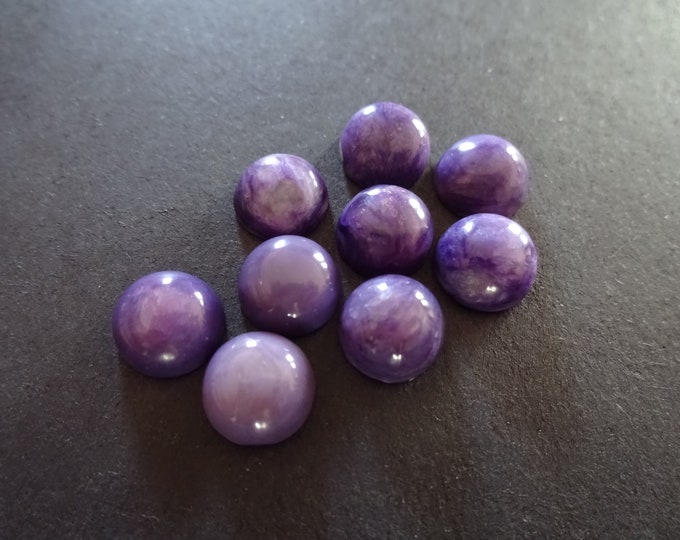 8x4mm Natural Charoite Cabochon, Gemstone Round Cabochon, Polished Stone, Purple Cabochon, Natural Stone, Rare Charoite Mineral Cab