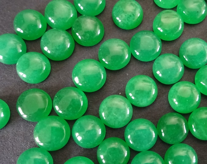 8mm Natural Malaysia Jade Gemstone Cabochon, Round Dome Cabochon, Polished Gem, Natural Green Stone, Jade Stone, Bold Green Jade Cab