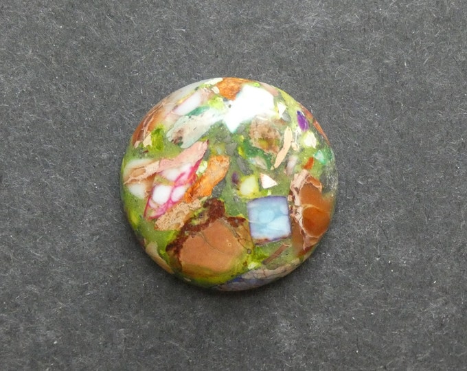 30mm Regalite/Imperial Jasper/Sea Sediment Jasper Cabochon, Gemstone Cabochon, Dyed, One of a Kind, Only One Available, Multicolor