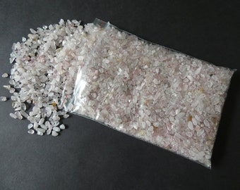 250 Grams Natural Rose Quartz Chips, Undrilled, 2-8x2-4mm Size, Half Pound, 8.8 Ounces, No Holes, Pink Quartz Nuggets, About 4,250 Pieces