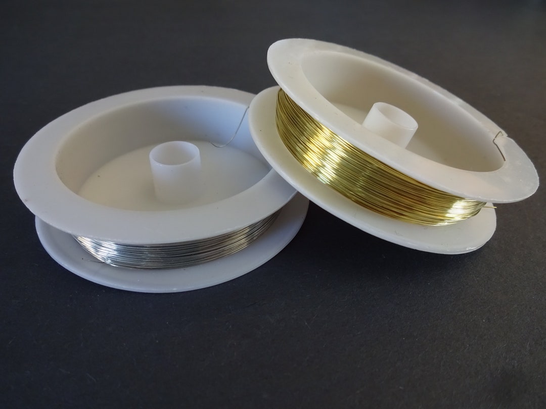 25 Meters of 0.3mm Copper Wire, Gold or Silver Color, 28 Guage Wire