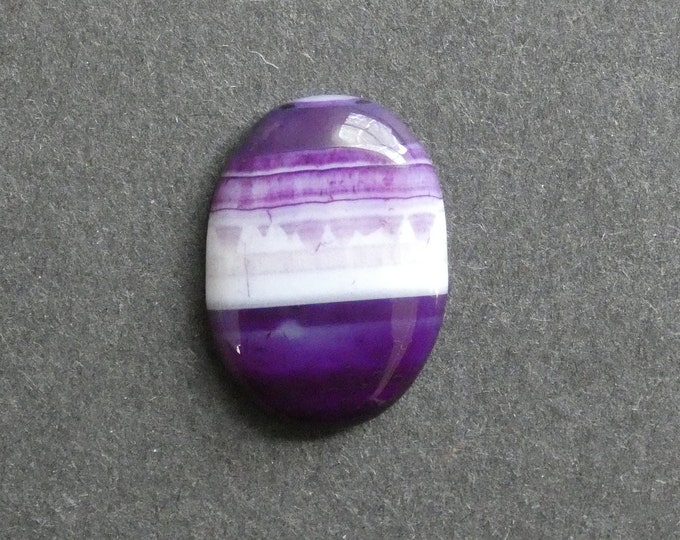 30x22mm Natural Striped Agate Cabochon, Large Oval, Purple, One Of A Kind, As Seen In Image, Only One Available, Agate Cabochon, Unique Cab