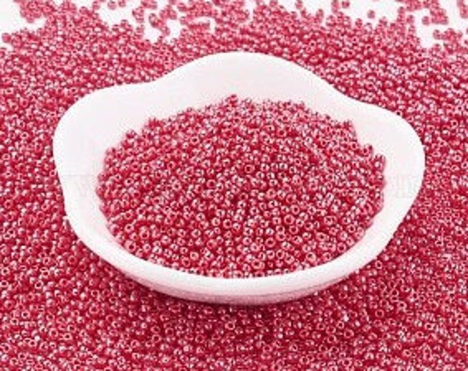 11/0 Toho Seed Beads, Opaque-Lustered Cerise (125), 10 grams, About 933 Round Seed Beads, 2x1.5mm with .5mm Hole, Opaque-Lustered Finish