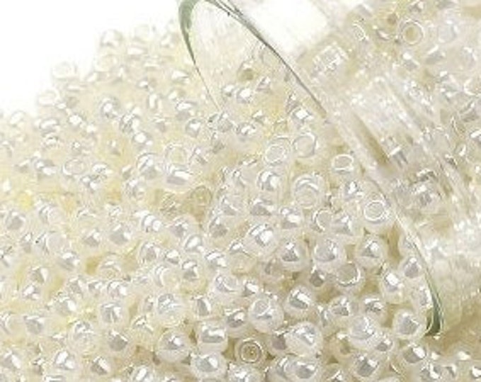 11/0 Toho Seed Beads, Cream Opal Luster (663), 10 grams, About 1103 Round Seed Beads, 2.2mm with .8mm Hole, Luster Finish