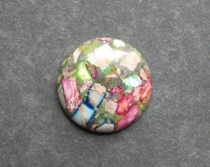 30mm Regalite/Imperial Jasper/Sea Sediment Jasper Cabochon, Gemstone Cabochon, Dyed, One of a Kind, Only One Available, Multicolor