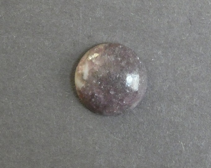 18x6mm Natural Lepidolite Cabochon, Gemstone Cabochon, One of a Kind, Purple, Round Dome Cab, Only One Available, Unique Lepidolite Stone