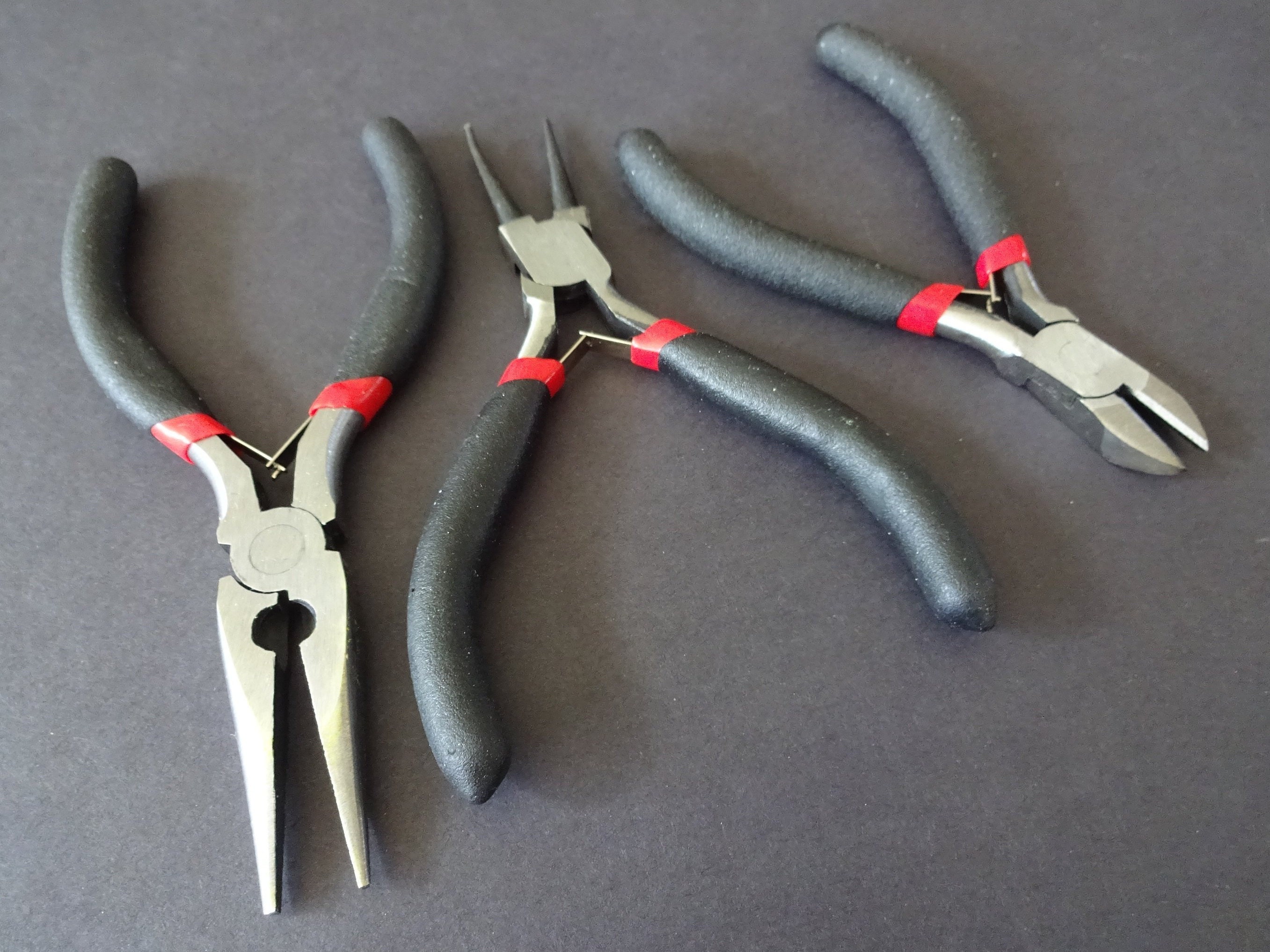 3 Pack Of Iron Pliers, Jewelry Tool Set, Great Value Kit, Round Nose