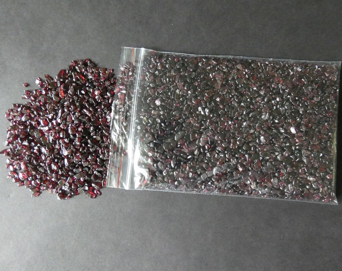 Half Pound Natural Garnet Chips, Undrilled, 2-8x2-4mm Size, 250 Grams, 8.8 Ounces, No Holes, Red Garnet Nuggets, About 4,250 Pieces