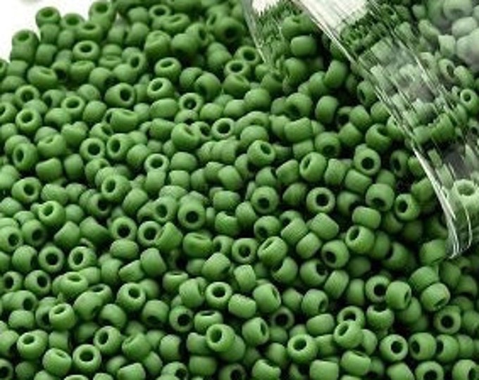 11/0 Toho Seed Beads, Opaque Frost Mint Green (47F), 10 grams, About 1103 Round Seed Beads, 2.2mm with .8mm Hole, Frost Finish