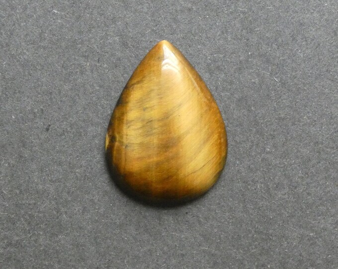 38x28mm Natural Tiger Eye Cabochon, One of a Kind, Only One Available, Large Gemstone Cabochon, Teardrop Cabochon, Unique Tiger Eye Cabochon