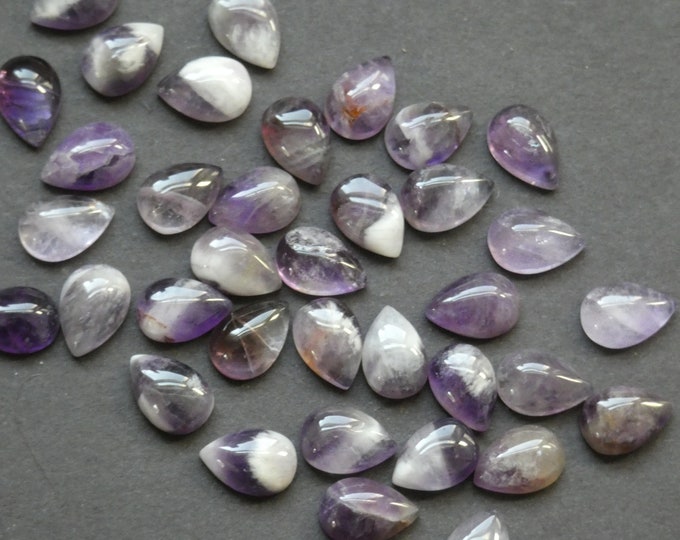 10x7mm Natural Amethyst Cabochon, Teardrop Gemstone Cabochon, Purple Amethyst Stone, Pretty Gem, Polished Gem, Purple Birthstone, Pastel
