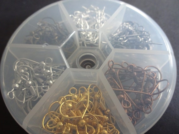 120pcs Earring Hooks with Ball and Coil, Hypo Allergenic Plated Silver Ear  Wires with Transparent Storage Box, for DIY Jewelry Making