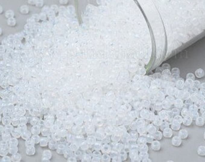 11/0 Toho Seed Beads, Translucent White (1141), 10 grams, About 1110 Round Seed Beads, 2.2mm with .8mm Hole, Translucent Finish