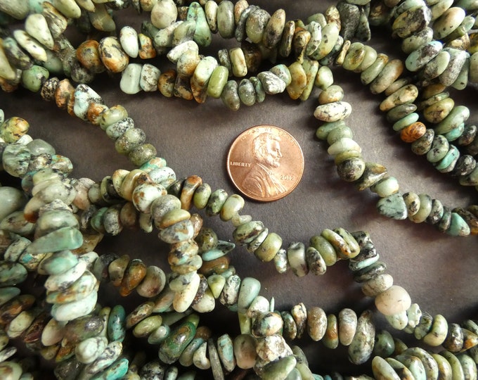 31.5 Inch 4-15mm Natural African Turquoise Bead Strand, About 300 Beads, Nugget Bead, Turquoise Mineral Gemstones, Authentic Turquoise Chip