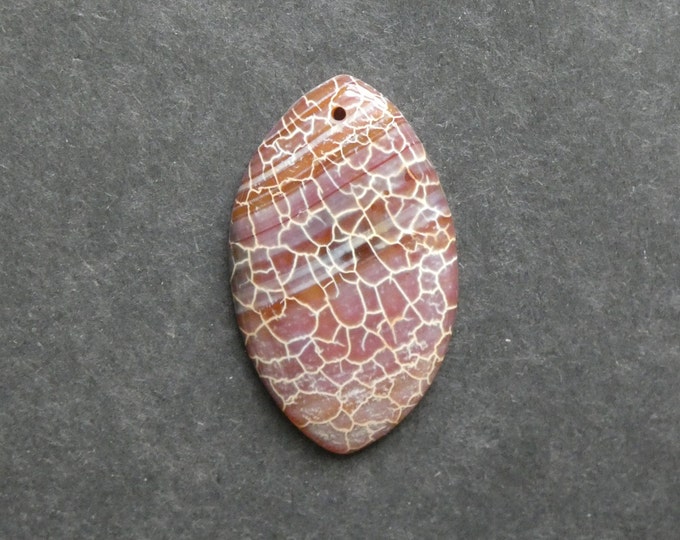 50x30mm Natural Fire Agate Pendant, Large Gemstone Pendant, Orange, Dyed, One of a Kind, As Seen in Image, Only One Available, Unique Stone