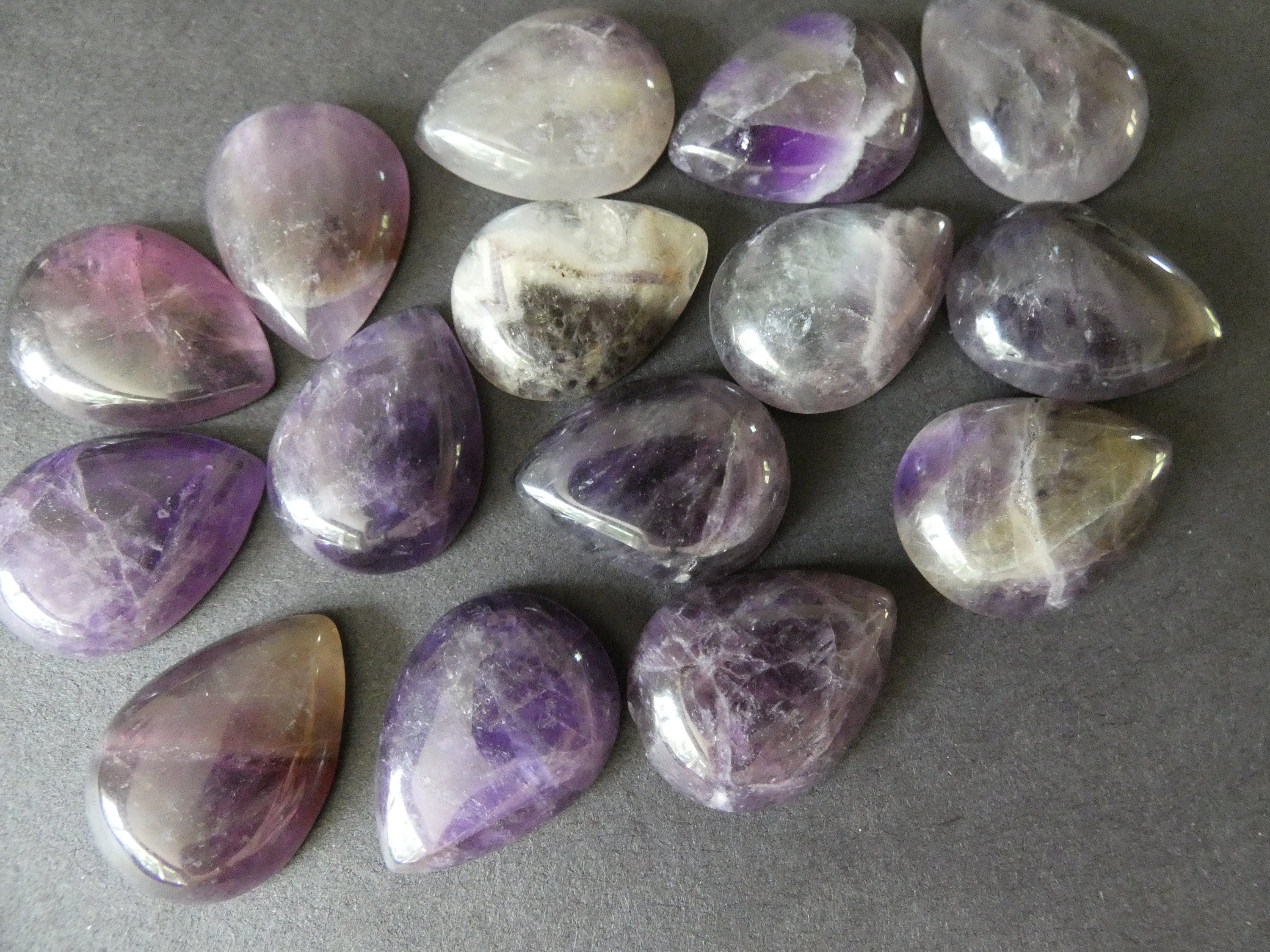 20mm Natural Amethyst Cabochon, Teardrop Gemstone Cabochon, Purple
