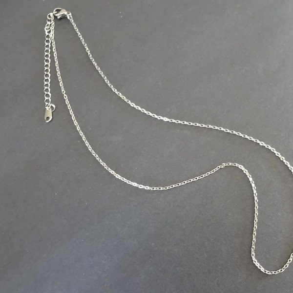 304 Stainless Steel 17 Inch Cross Chain, Necklace Chain, With Extender, Basic Chain, Simple Chain, Link Chain Necklace, Lobster Claw Clasp
