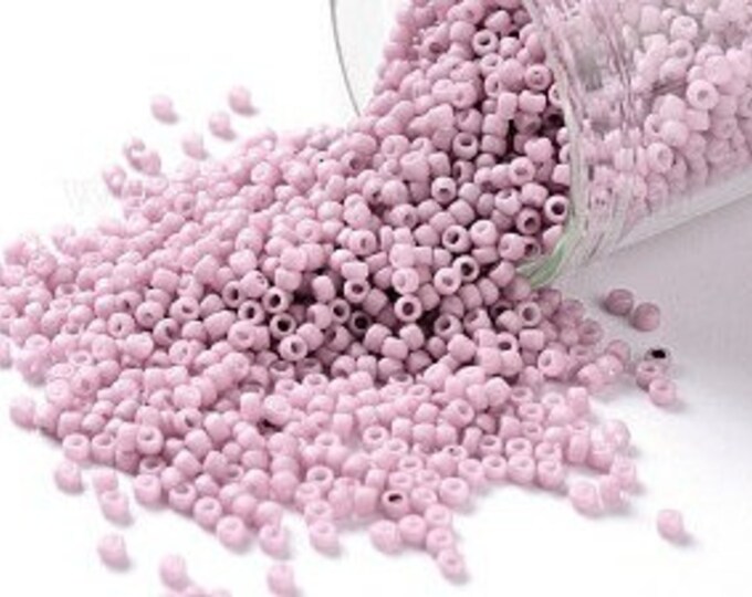 15/0 Toho Seed Beads, Opaque Pastel Frost Plumeria (765), 10 grams, About 3000 Round Seed Beads, 1.5mm with .7mm Hole, Frost Finish