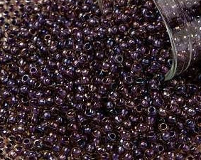 11/0 Toho Seed Beads, Mauve Lined Light Topaz (927), 10 grams, About 1110 Round Seed Beads, 2.2mm with .8mm Hole, Inside Color Finish