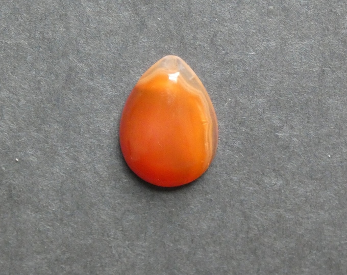 25x18mm Natural Striped Agate Cabochon, Teardrop, Orange, Dyed, Gemstone Cabochon, One of a Kind, Banded Agate Cabochon, Unique Agate Cab