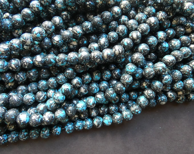 Bead Charms/Dangles Black Glass Pearls Set of Six BK514