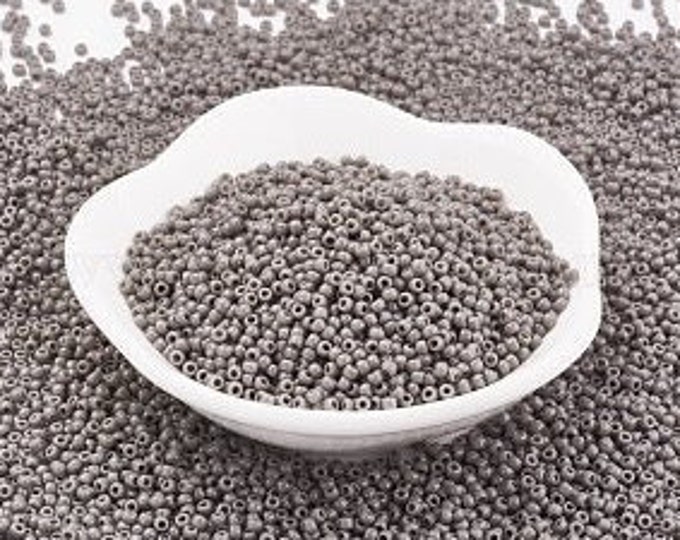 11/0 Toho Seed Beads, Opaque Gray (53D), 10 grams, About 933 Round Seed Beads, 2x1.5mm with .5mm Hole, Opaque Finish