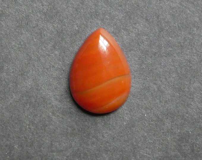 25x18mm Natural Striped Agate Cabochon, Teardrop, Orange, Dyed, Gemstone Cabochon, One of a Kind, Banded Agate Cabochon, Unique Agate Cab