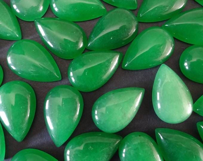 25x16mm Natural Malaysia Jade Gemstone Cabochon, Dyed, Teardrop Cabochon, Polished Gem, Jade Cab, Natural Stone, Jade Stone, Green Jade