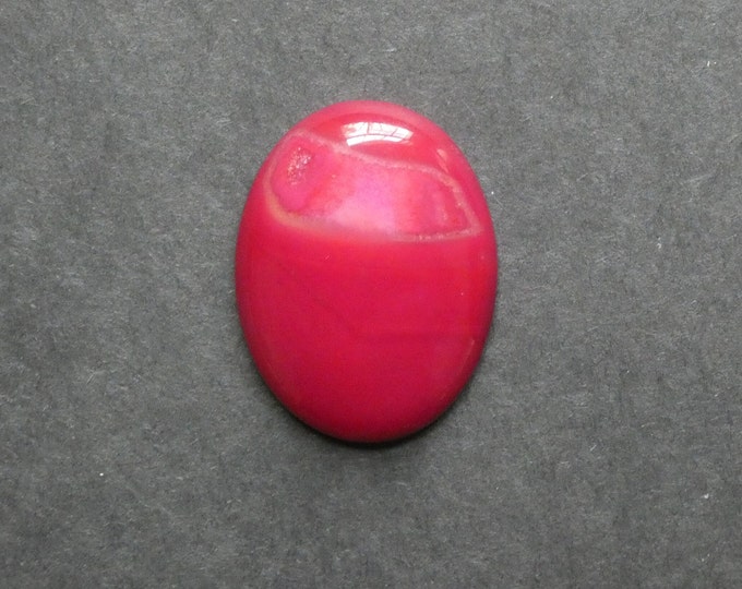 40x30mm Natural Striped Agate Cabochon, Large Oval, Pink, Dyed, One of a Kind, Natural Banded Agate, Only One Available, Gemstone Cabochon