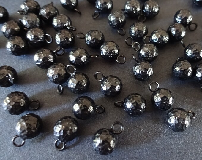 9mm 304 Stainless Steel Ball Charms, Textured Ball Pendants, Black Color, Textured Ball Bead, Stainless Steel Charm, Heavy Duty Charm