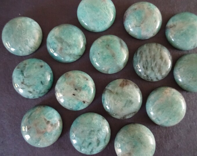 22x6mm Natural Blue Amazonite Gemstone Cabochon, Round Cabochon, Polished, Stone Cabochon, Natural Gemstone, Amazonite Gemstone Cabochon