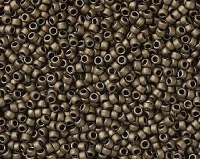 15/0 Toho Seed Beads, Matte Color Dark Copper (702), 10 grams, About 3000 Round Seed Beads, 1.5mm with .7mm Hole, Matte Finish