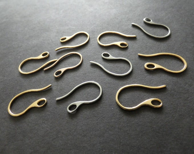 10 PIECE 304 Stainless Steel 22mm Earring Hooks, Mixed Color, Silver & Gold, Chic Metal Ear Hook Sets, DIY Earring Making, 2.5x3.5mm Hole