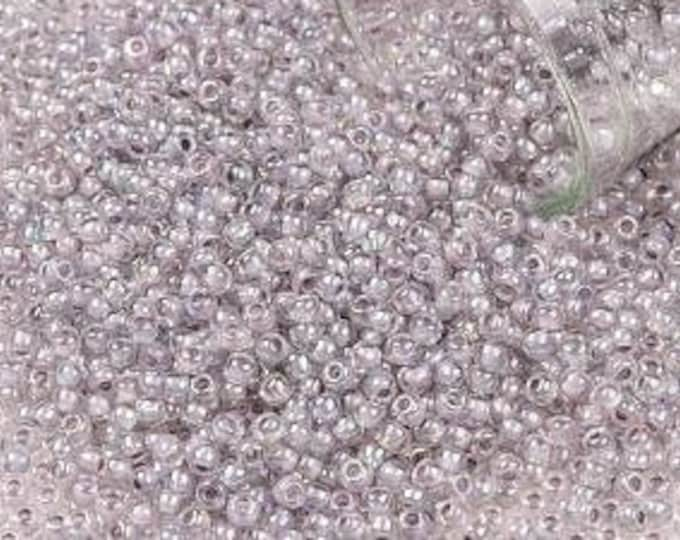 11/0 Toho Seed Beads, AB Crystal / Pale Lavender Lined (786), 10 grams, About 1110 Round Seed Beads, 2.2mm with .8mm Hole, Pale Lined Finish