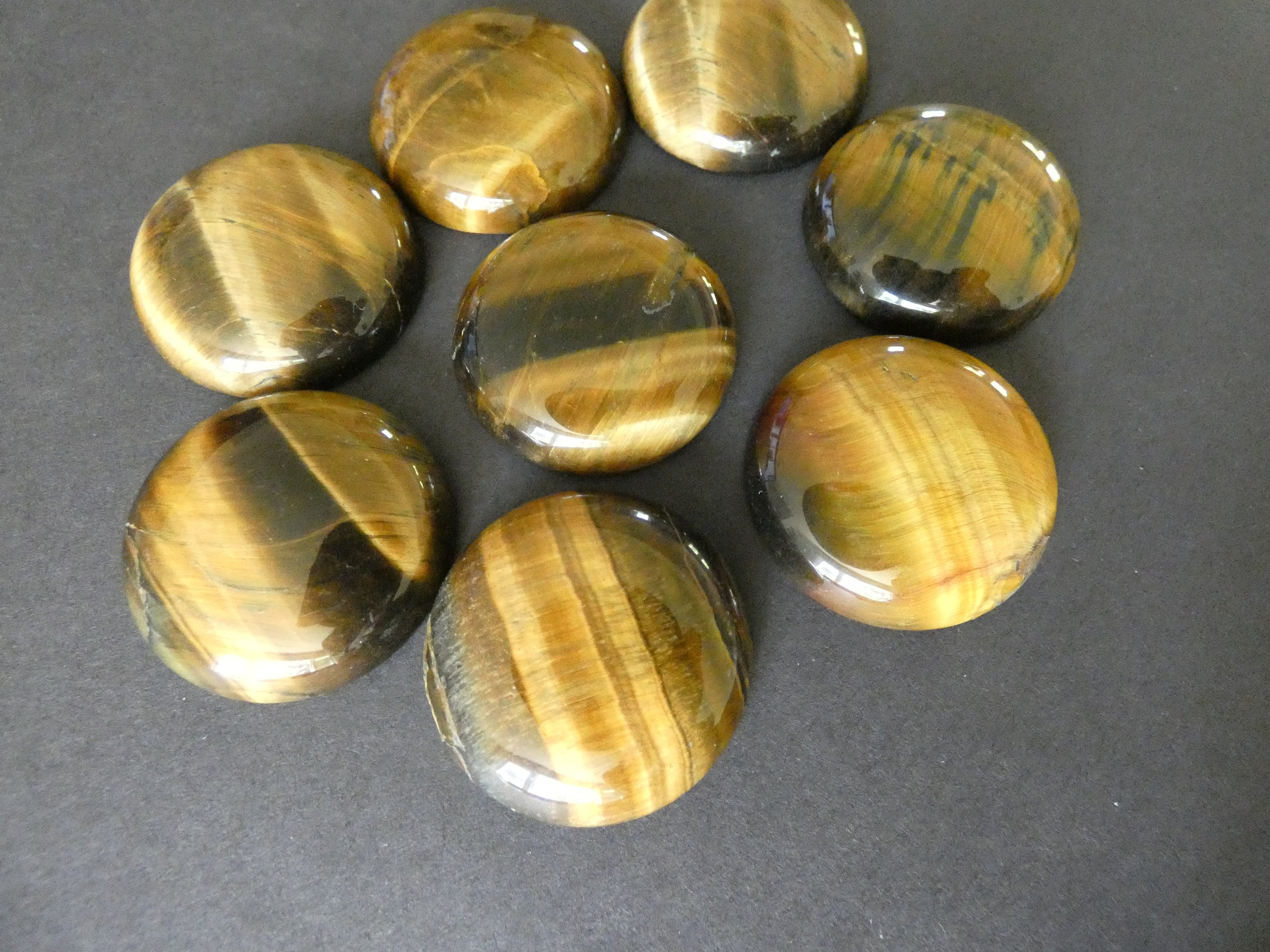 30mm Natural Tiger Eye Cabochon Round Cabochon Polished Gem Tigereye