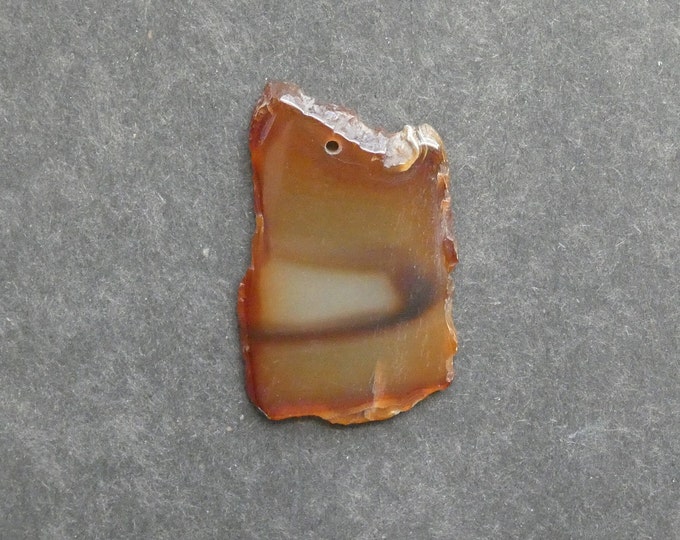 48x31mm Natural Agate Pendant, Gemstone Pendant, Brown, Dyed, One of a Kind, Only One Available, Large Agate Nugget, Unique Agate Charm
