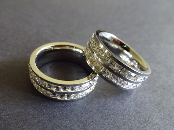 Cubic zirconia diamond rings with rhinestones deals