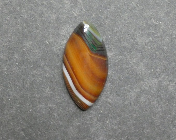 40x19.5mm Natural Brazilian Agate Cabochon, Gemstone Cabochon, Horse Eye, Yellow & Brown, Dyed, One of a Kind, Only One Available, Unique