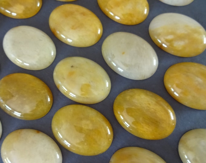 40x30mm Natural Topaz Jade Gemstone Cabochon, Large Cab, Oval, Polished Stone, Yellow Cabochon, Natural Stone, Jade Stone, Gemstones