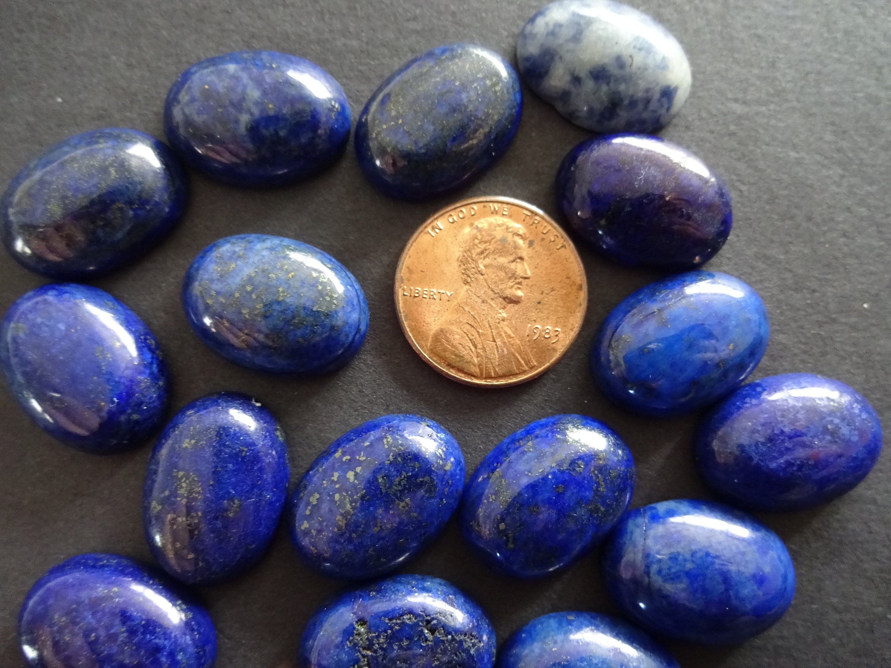 18x13mm Natural Lapis Lazuli Gemstone Cabochon, Dyed, Oval Cabochon ...