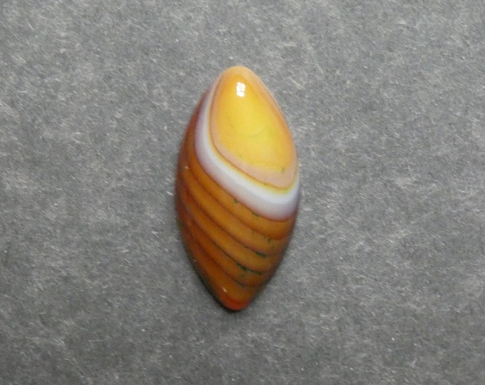 40x19.5mm Natural Brazilian Agate Cabochon, Gemstone Cabochon, Horse Eye, Yellow & Brown, Dyed, One of a Kind, Only One Available, Unique