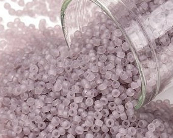 15/0 Toho Seed Beads, Ceylon Frost Grape Mist (151F), 10 grams, About 3000 Round Seed Beads, 1.5mm with .7mm Hole, Ceylon Finish