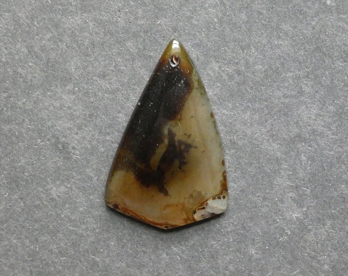 48x30mm Natural Brazilian Agate Pendant, Gemstone Pendant, One of a Kind, Large Pendant, Brown, Dyed, Only One Available, Unique Agate